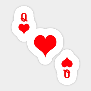 Queen Of Hearts TShirt Playing Card Sticker